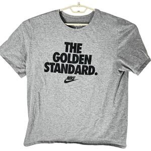 Nike Tee Shirt Men XL Gray Short Sleeve The Golden Standard Cotton Blend Active